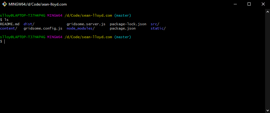 using bash ls